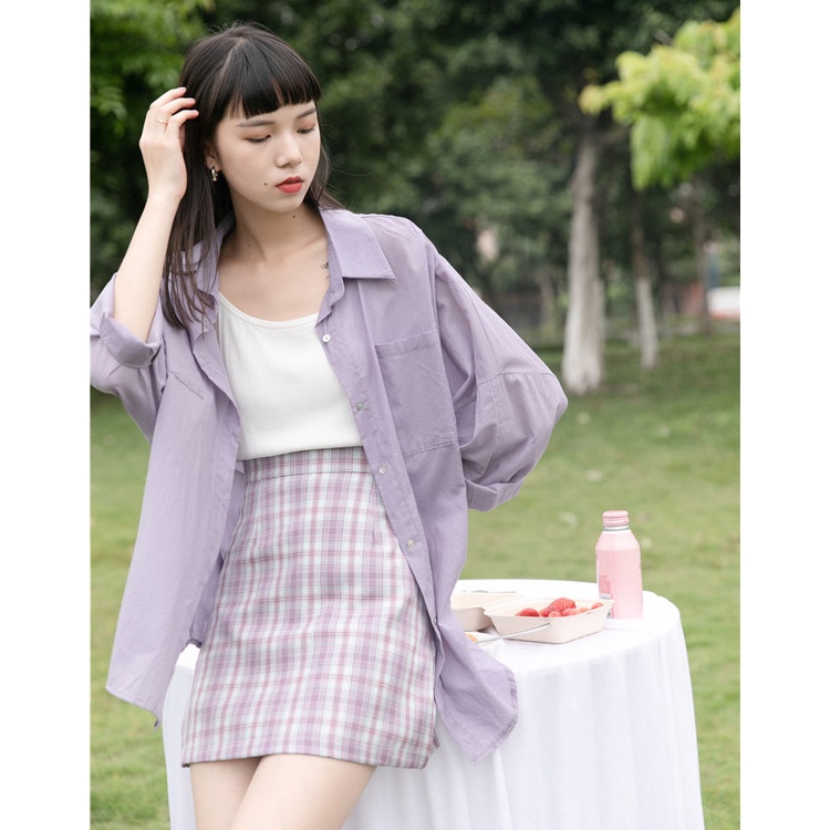 Áo Khoác Mỏng Tay Dài Chống Nắng Màu Tím Thời Trang Mùa Hè Hàng Mới 2022 Dành Cho Bạn Nữ