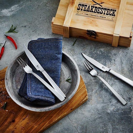 Bộ 6 dao dĩa Zwilling Steak - Set 12 món kèm hộp gỗ sang trọng [nhập Đức chính hãng]