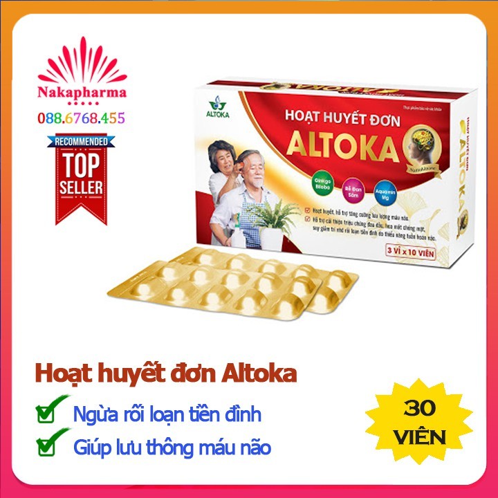 Hoạt huyết đơn Altoka – Giúp tăng lưu lượng máu não, ngừa suy giảm trí nhớ, rối loạn tiền đình, hoa mắt chóng mặt