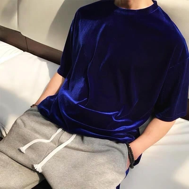 áo nhung xanh dương