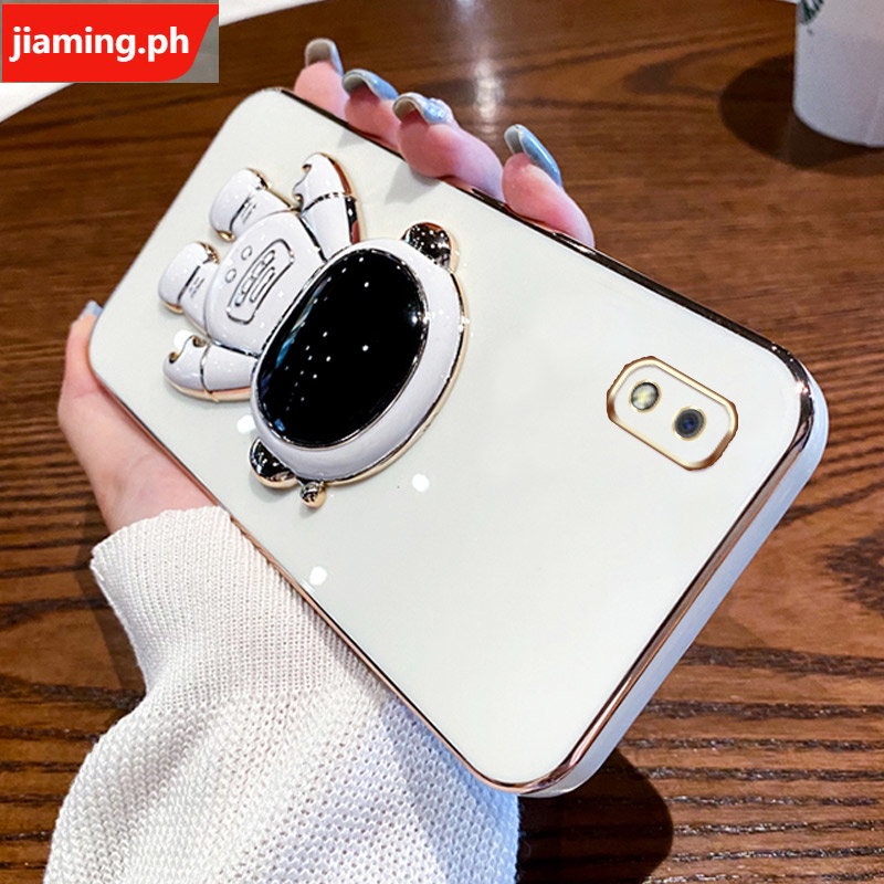 Ốp Điện Thoại Mềm Mạ Điện Hình Phi Hành Gia 3D Có Giá Đỡ Cho Samsung A10 M10 2 Trong 1