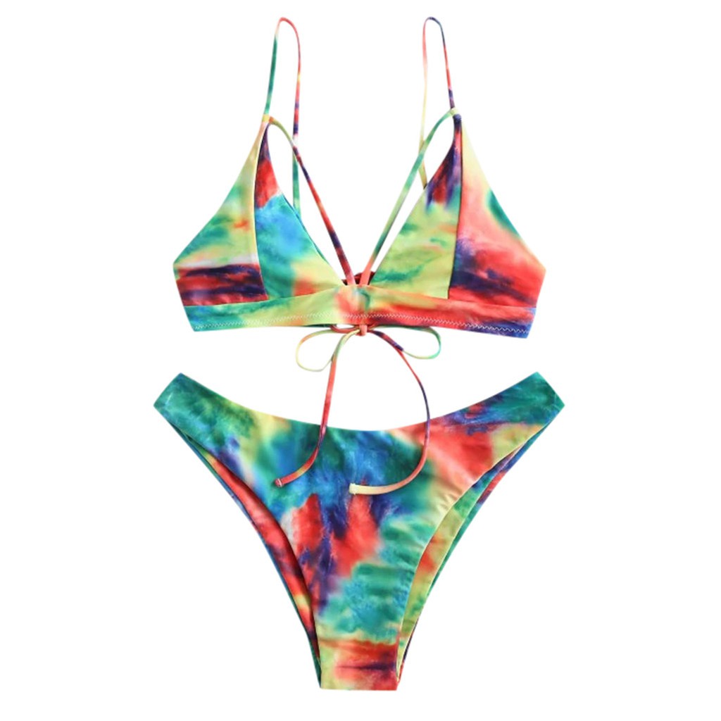 Bộ đồ bơi 2 mảnh lưng cao phối dây gợi cảm dành cho nữ | BigBuy360 - bigbuy360.vn