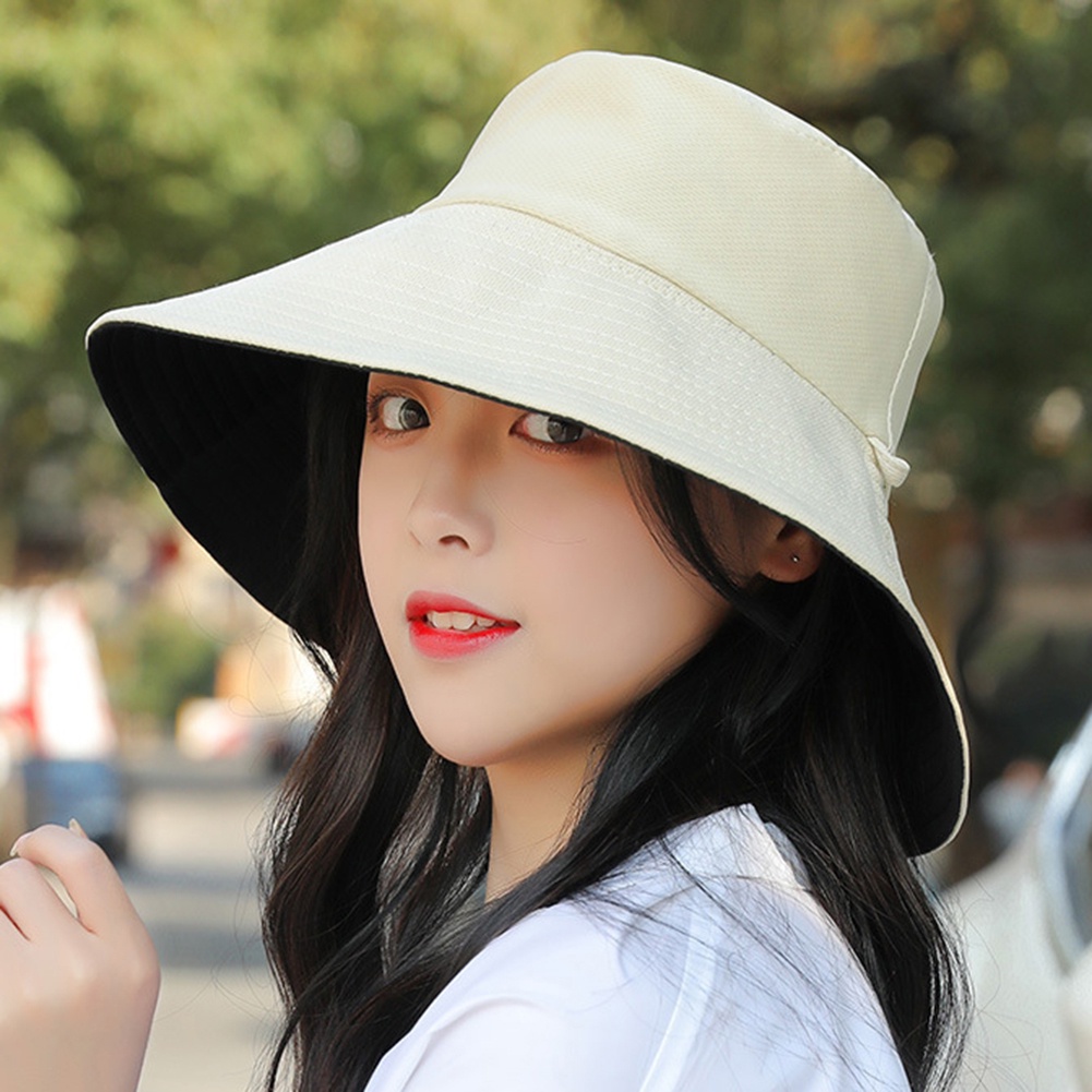 Nón Vành Rộng Hai Mặt Chống Tia UV Thời Trang Cho Nữ