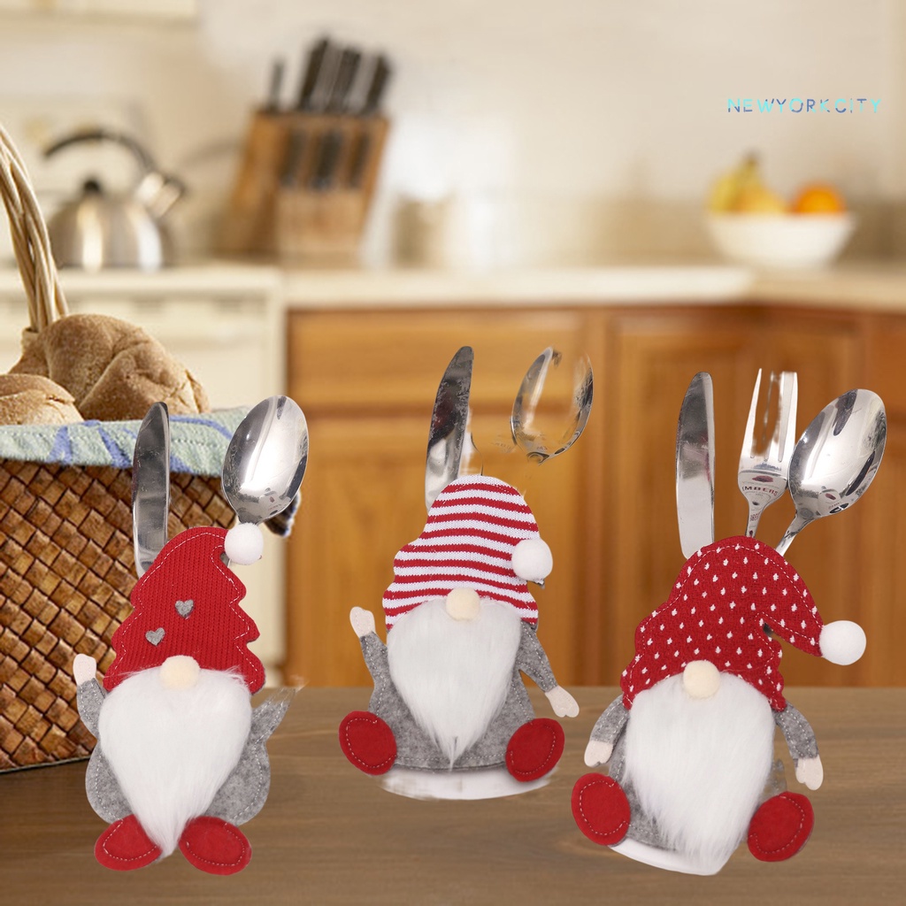 Ny-túi Đựng Dao Nĩa Hình Dạng Sáng Tạo Dễ Thương Chống Mài Mòn Đa Năng Thích Hợp Làm Quà Giáng Sinh