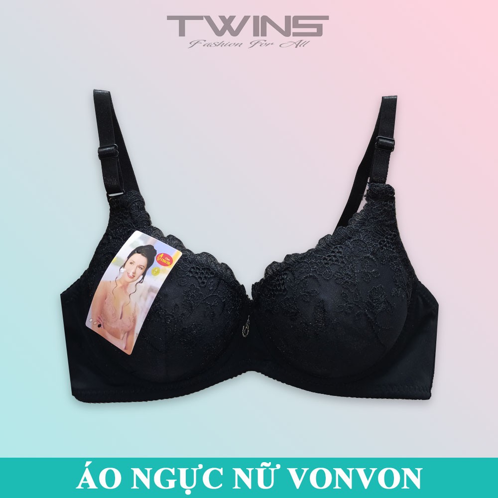 Áo ngực nữ ren nâng ngực tạo khe Vonvon có gọng mút vừa cúp xéo phom nguyên ngực size 34-36-38-40
