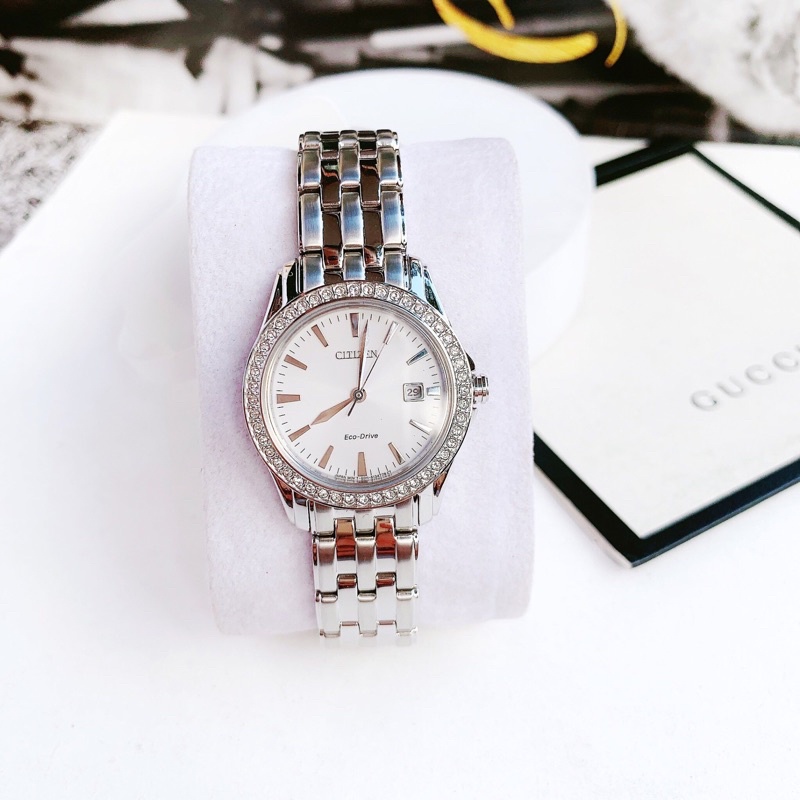 Đồng hồ nữ dây thép Citizen Eco Drive EW1901 58A