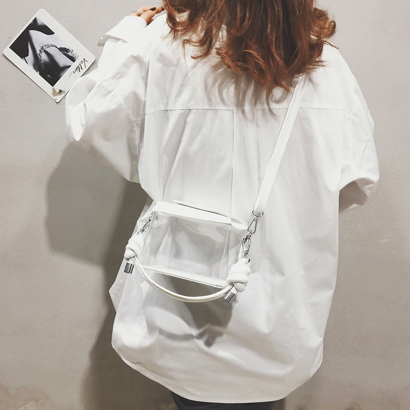 Túi đeo chéo vuông nhựa trong suốt kiểu dáng đơn giản IELGY