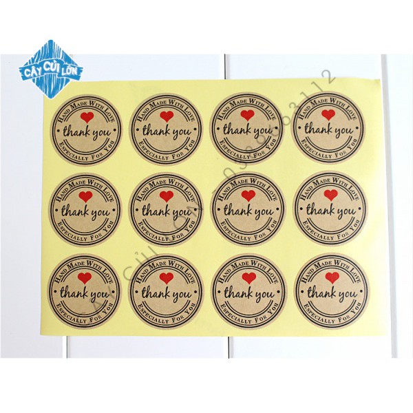 Set 5 Tấm Tem Thank You With Love