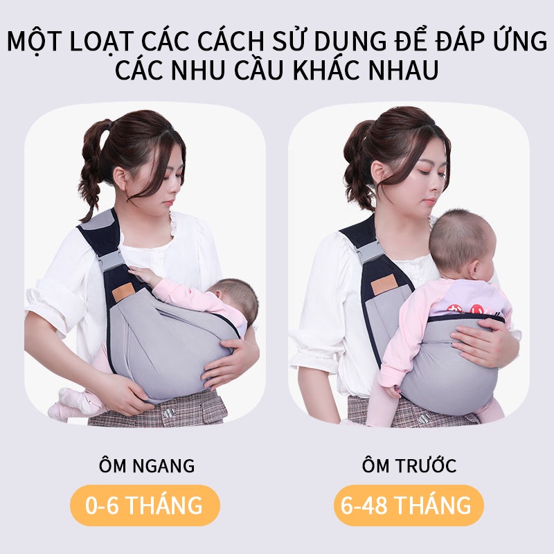 [HCM]địu em bé aixintu - Đai Địu 4 Tư Thế Cho Em Bé - Đai Điệu Em Bé Cao Cấp Chống gù lưng 0-3 tuổi-[MY-BD02H]