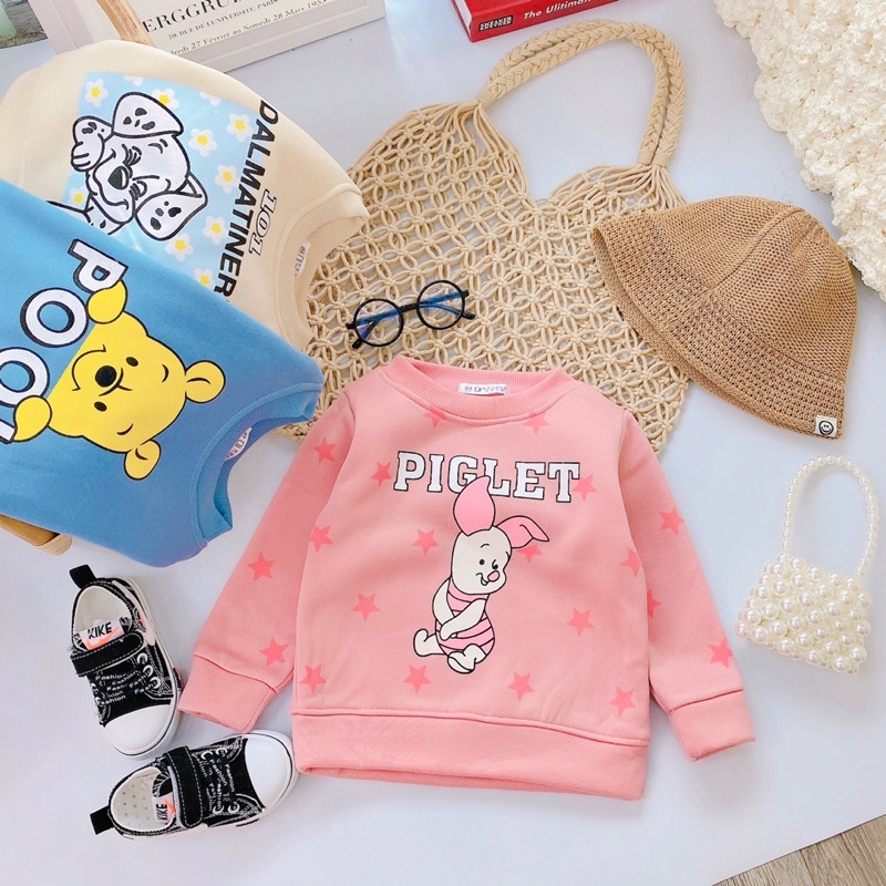 Áo nỉ bông dài tay, áo thun bé gái dài tay size 8-20kgcho bé đi học đi chơi, áo polo bé gái dài tay
