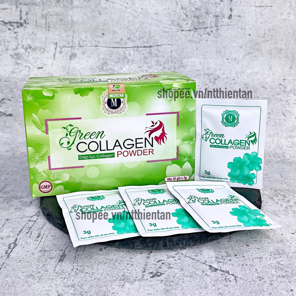 Diệp lục collagen hỗ trợ đẹp da, tăng nôi tiết tố nữ, bổ sung vitamin khoáng chất từ rau xanh- hộp 30 gói hàng nguyên mã | BigBuy360 - bigbuy360.vn