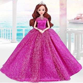Búp Bê Cô Dâu Xinh Đẹp Tím Kèm Phụ Kiện 8 món + 3 Váy Ngắn