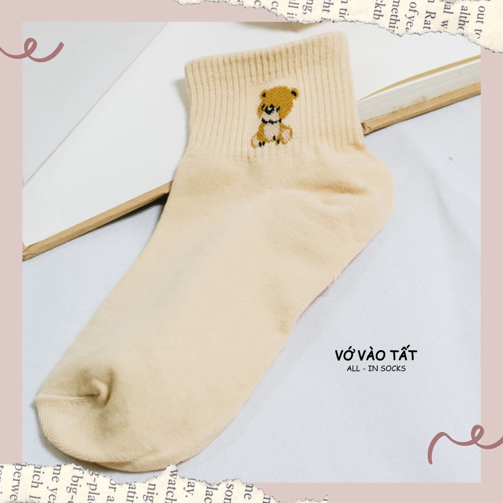 TẤT VỚ NỮ CỔ NGẮN NÂU VÀNG