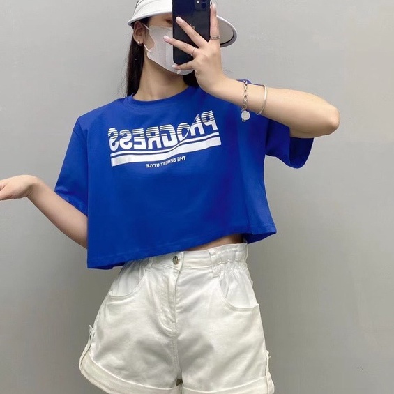 ÁO CROPTOP CHỮ PROGRESS (A2439)