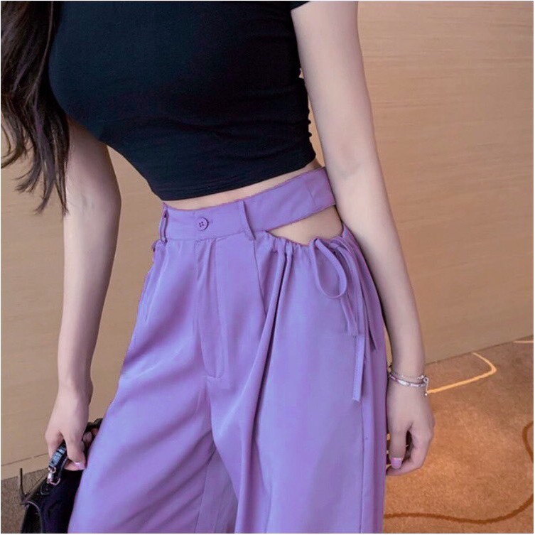 [ HÀNG LOẠI 1 ] Quần ống rộng dáng xuông cut eo mẫu mới dài 100cm | BigBuy360 - bigbuy360.vn