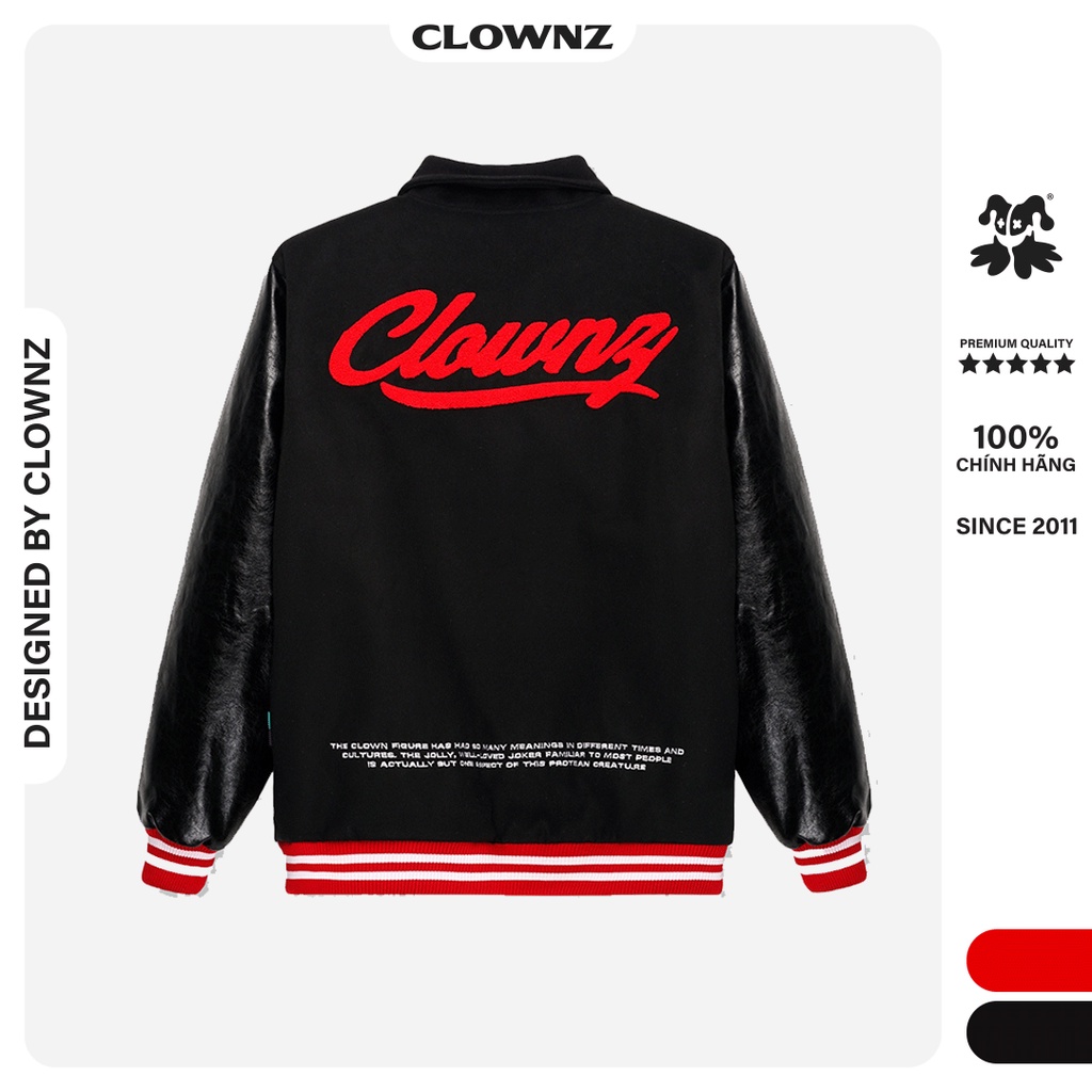 Áo khoác varsity jacket Clownz The Laughter, bomber bóng chày basic nam nữ local brand form rộng