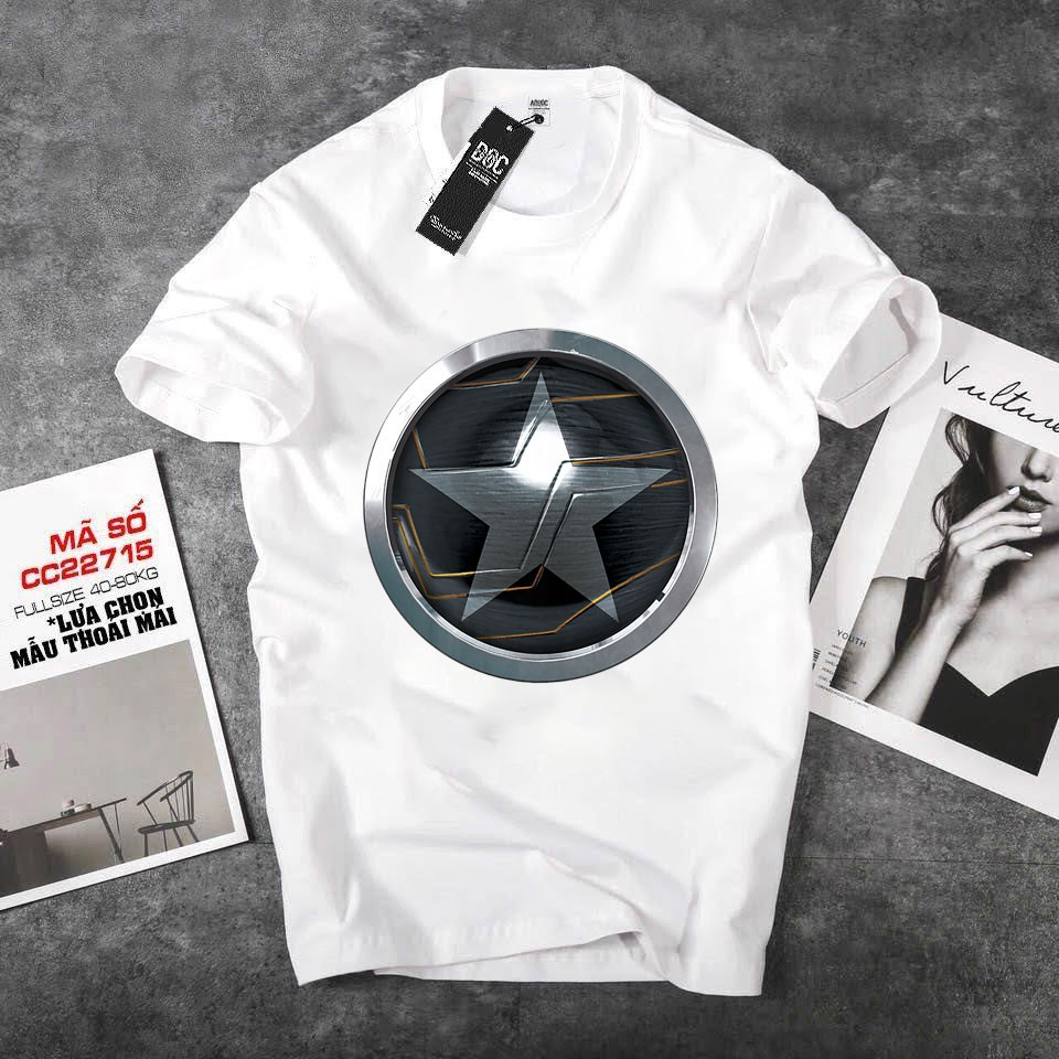 ÁO THUN UNISEX MARVEL CAPTAIN AMERICA IN HÌNH CỰC NGẦU GIÁ RẺ CỰC SHOCK CÓ SIZE TRẺ EM - 318