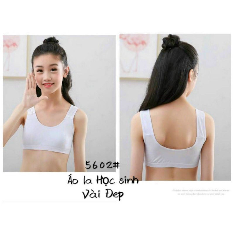 ✅Áo lá học sinh cotton không đệm. có chun chân ngực. dành cho các bé đã có ngực