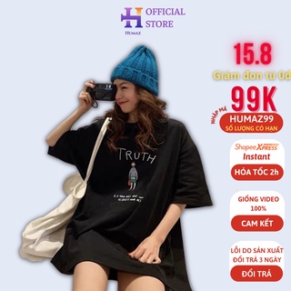 Áo phông nam nữ tay lỡ form rộng unisex ulzzang, áo thun nam nữ TRUTH A5