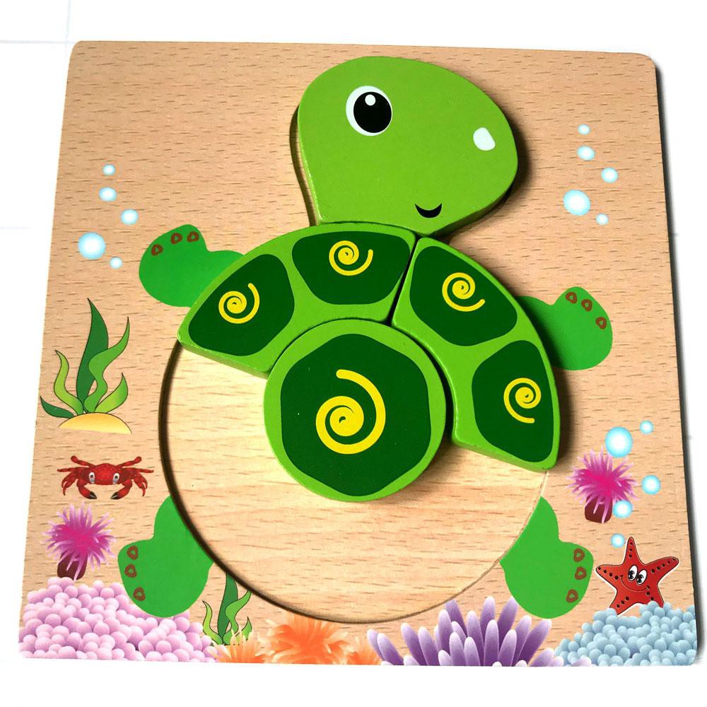 Đồ Chơi lắp ghép Gỗ Dành Cho Bé 2 Tuổi Trở Lên PuzzleToys - Xếp hình Rùa biển - rete0033-SHOP-0201