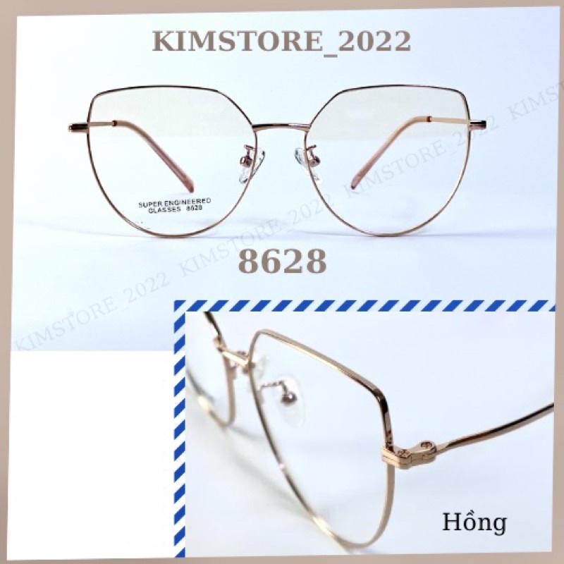 (TẶNG HỘP)Gọng kính cận kim loại có độ sẵn cắt theo yêu cầu Gọng tròn thời trang Nam Nữ