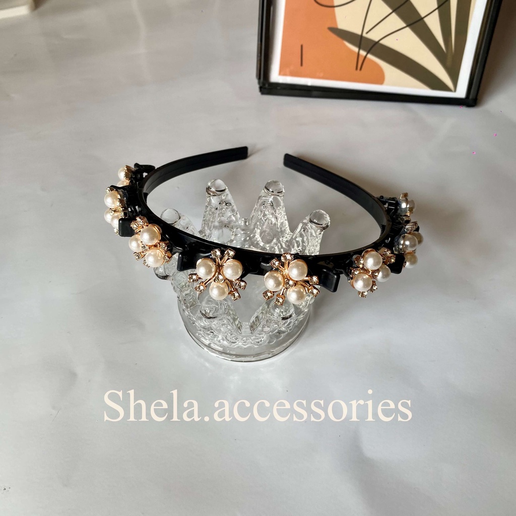 Bờm kẹp tóc Hàn Quốc bờm tóc đính đá dành cho nữ Shela.accessories