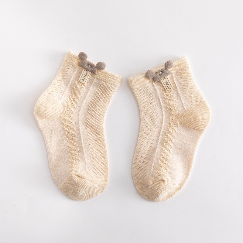 Tất lưới hình Mickey túi zip chất liệu cotton dệt, mềm mịn Cho Bé Yêu