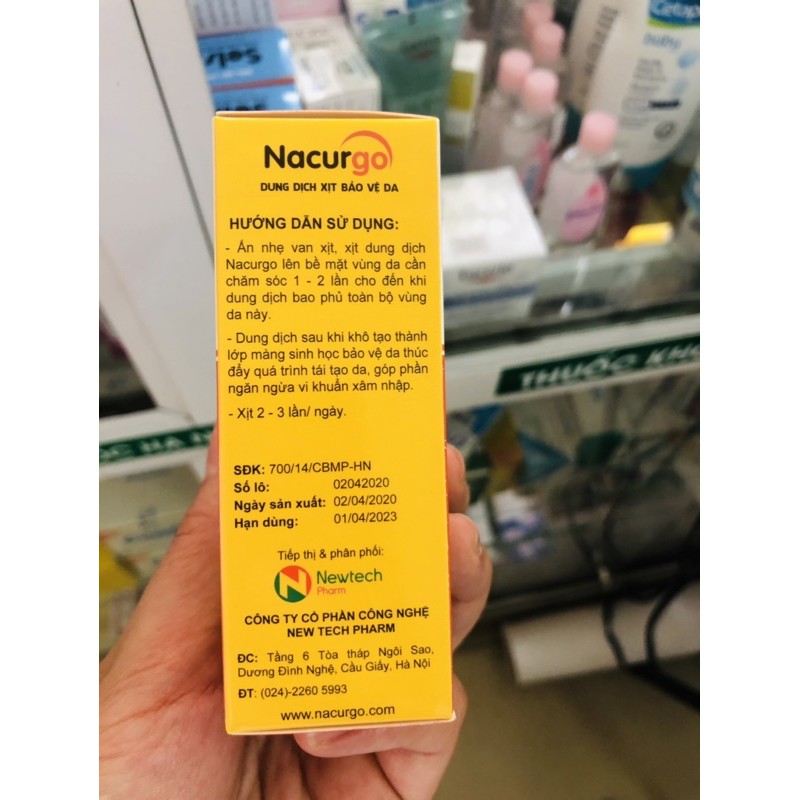 Dung dịch xịt vết thương nacurgo, nacurgo gel DINHDUONGPLUS DD144
