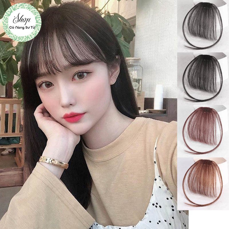 Tóc giả mái thưa có mai Hàn Quốc dáng phồng - tóc giả nữ siêu nhẹ, kẹp lưới tháo lắp dễ dàng - Cô nàng sư tử
