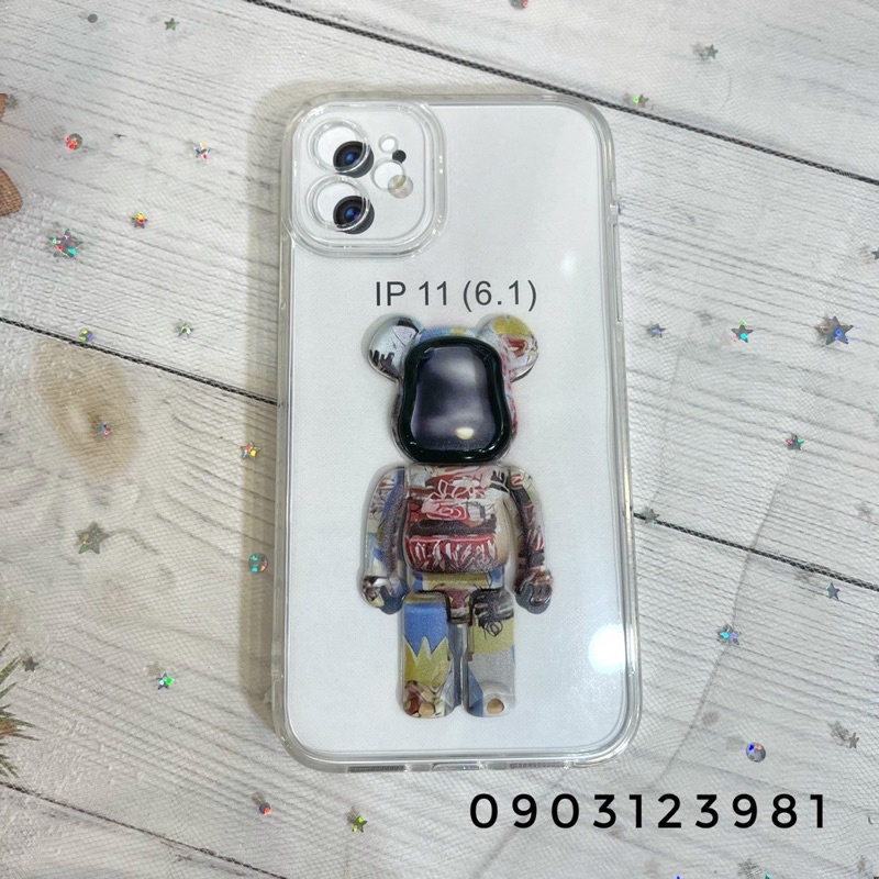 (Màu ngẫu nhiên) Ốp Lưng Gấu Bearbrick Trong Suốt Chống Sốc Xinh Xắn, Sành Điệu