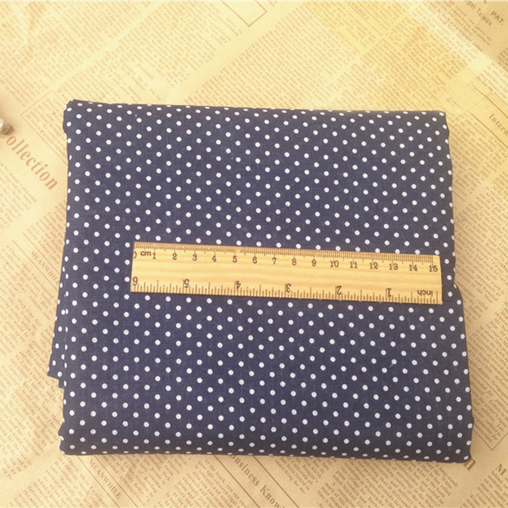 Vải cotton họa tiết sao, chấm bi dùng làm thủ công