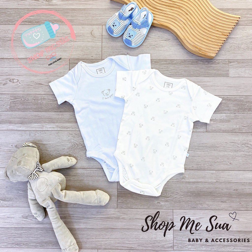 NOUS Body Chip Cộc Tay Nous Cài Lệch - Bodysuit Nous Premium Cho Bé Sơ Sinh Đến 3-6 Tháng