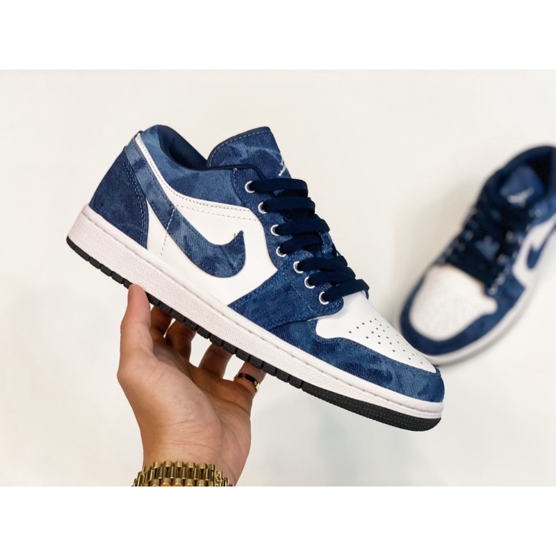 GIÀY THỂ THAO JORDAN 1 WASHED DEMIN XANH CỔ THẤP [ Full Bill + Box ] | WebRaoVat - webraovat.net.vn