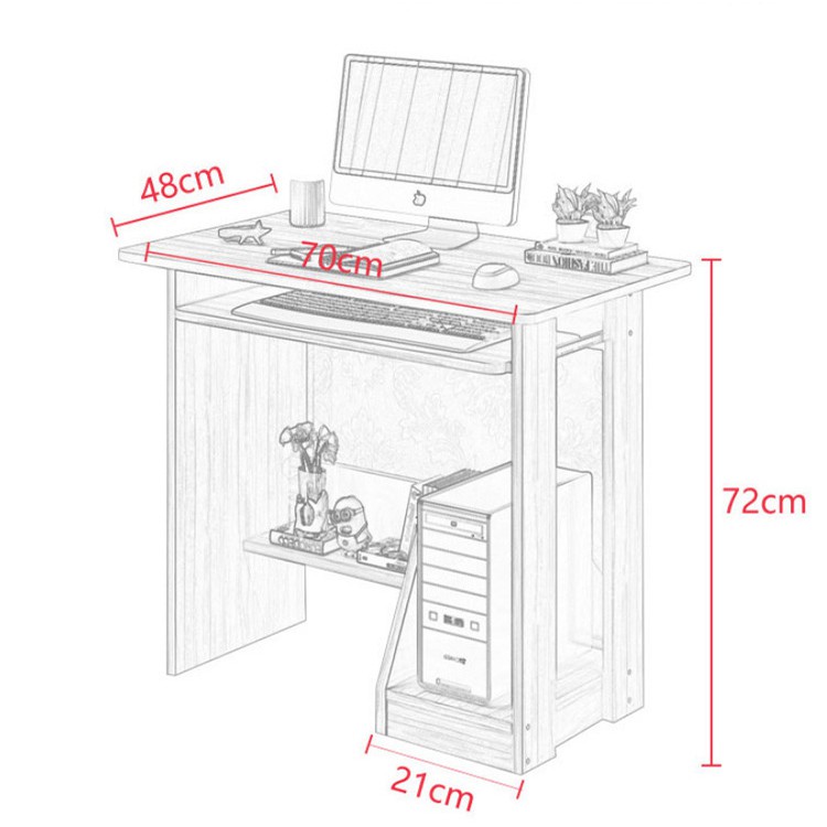 Bàn máy tính bàn học kiểu Bắc Ấu đơn giản gọn nhẹ bằng gỗ cho trẻ bàn làm việc tiện dụng FU215