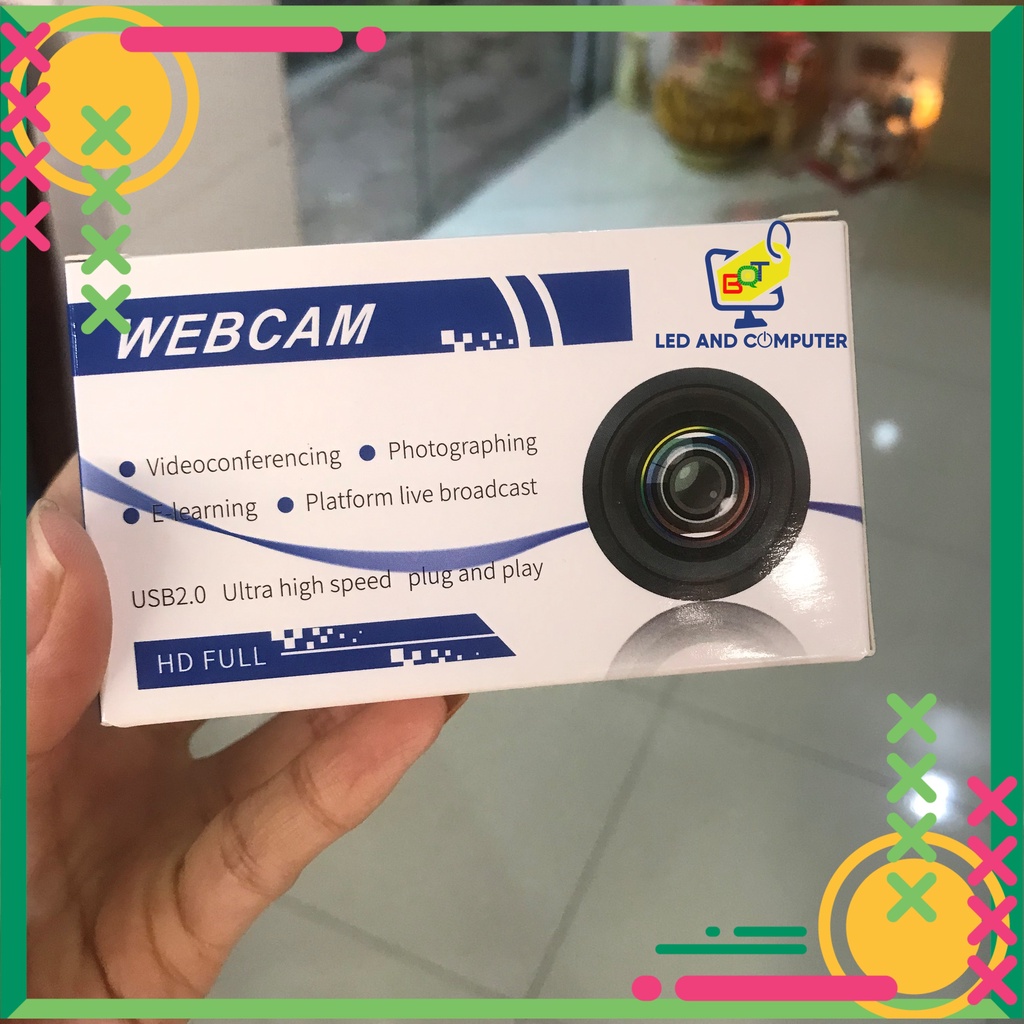Webcam Full HD cho máy tính Học ONLINE Siêu Nét Tích hợp Mic cho âm thanh rõ ràng, nhỏ gọn, tiện lợi.