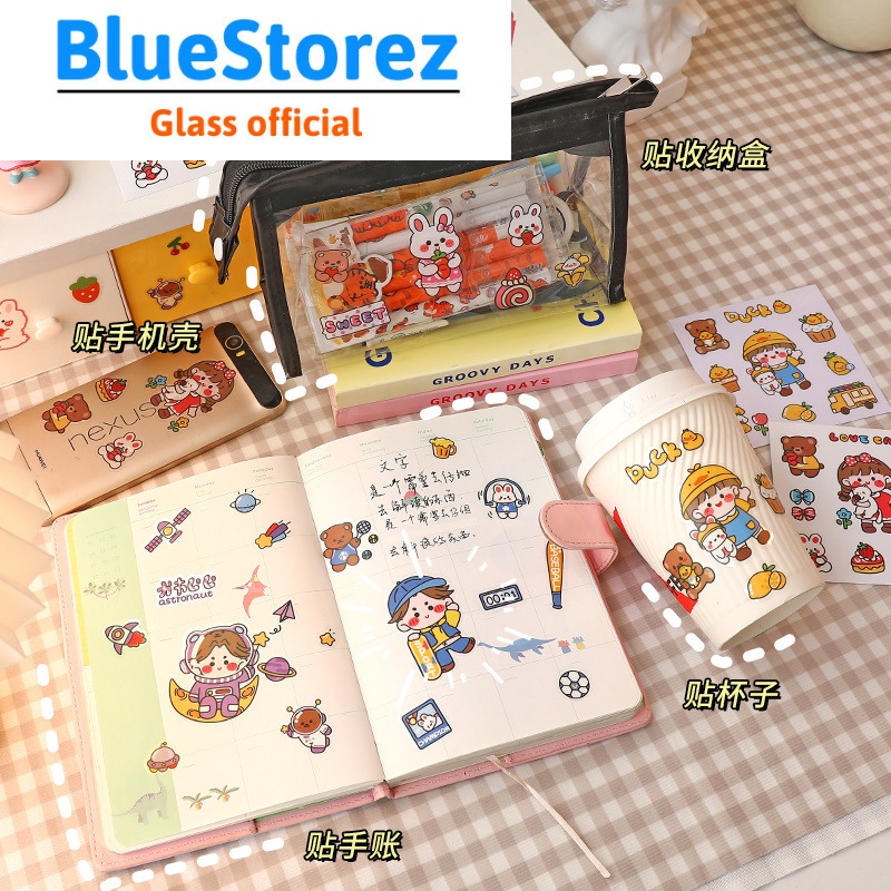 Sticker 2D, 3D dán dễ thương cute trang trí bình nước, hộp cơm-BlueStore