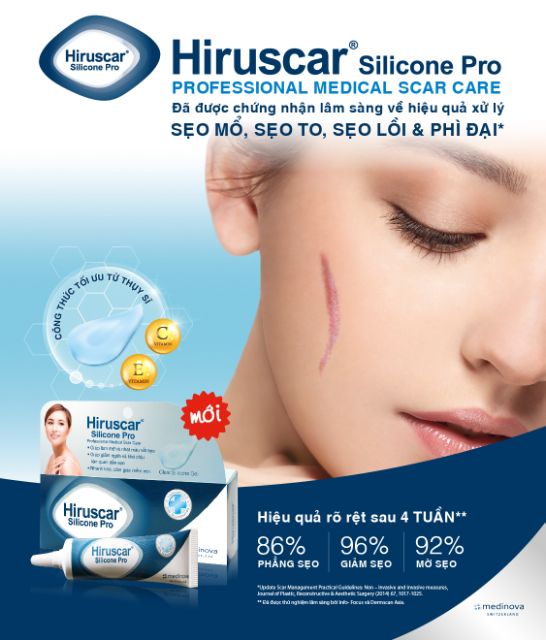 Hiruscar Silicone Pro: Giải pháp xử lý Sẹo Chuyên nghiệp