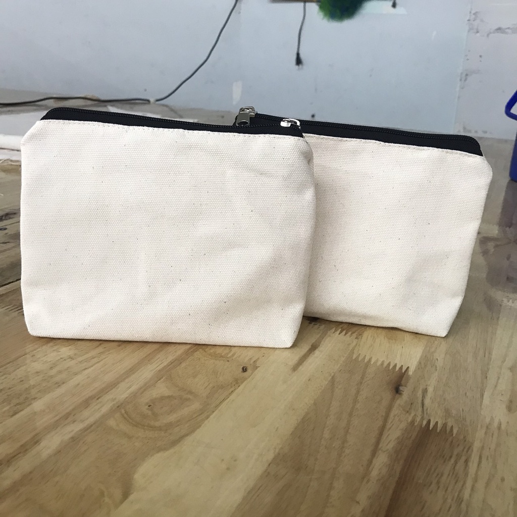 Túi bóp viết, canvas mộc vân điểm