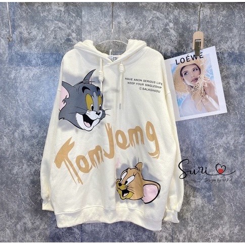 [Giá Sỉ] Áo nỉ hoodie In hình mèo và chuột dễ thương 283 áo nỉ bông unisex nam nữ | BigBuy360 - bigbuy360.vn