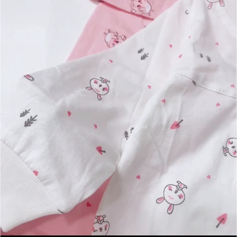 Bộ quần áo dài tay sơ sinh mùa hè điều hòa cúc cài lệch vải cotton mỏng Dokma 3-8kg