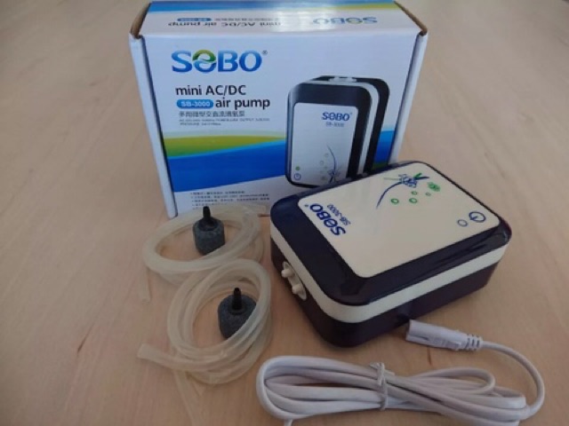 Máy Oxy Sủi Tích Điện SOBO SB 3000 [ TẶNG KÈM DÂY + ĐÁ SỦI ]