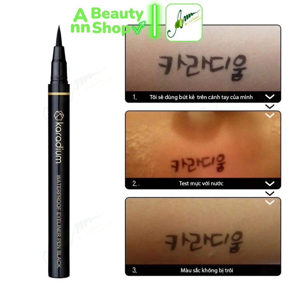 Kẻ mắt nước Karadium Waterproof Brush Liner Black