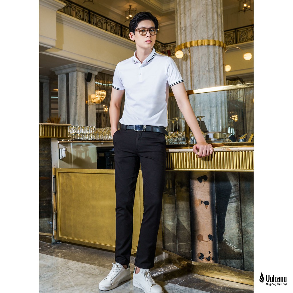 Áo thun Polo nam VULCANO in họa tiết vải Cotton Mỹ xuất xịn chuẩn form, sang trọng, thanh lịch 1001 | BigBuy360 - bigbuy360.vn