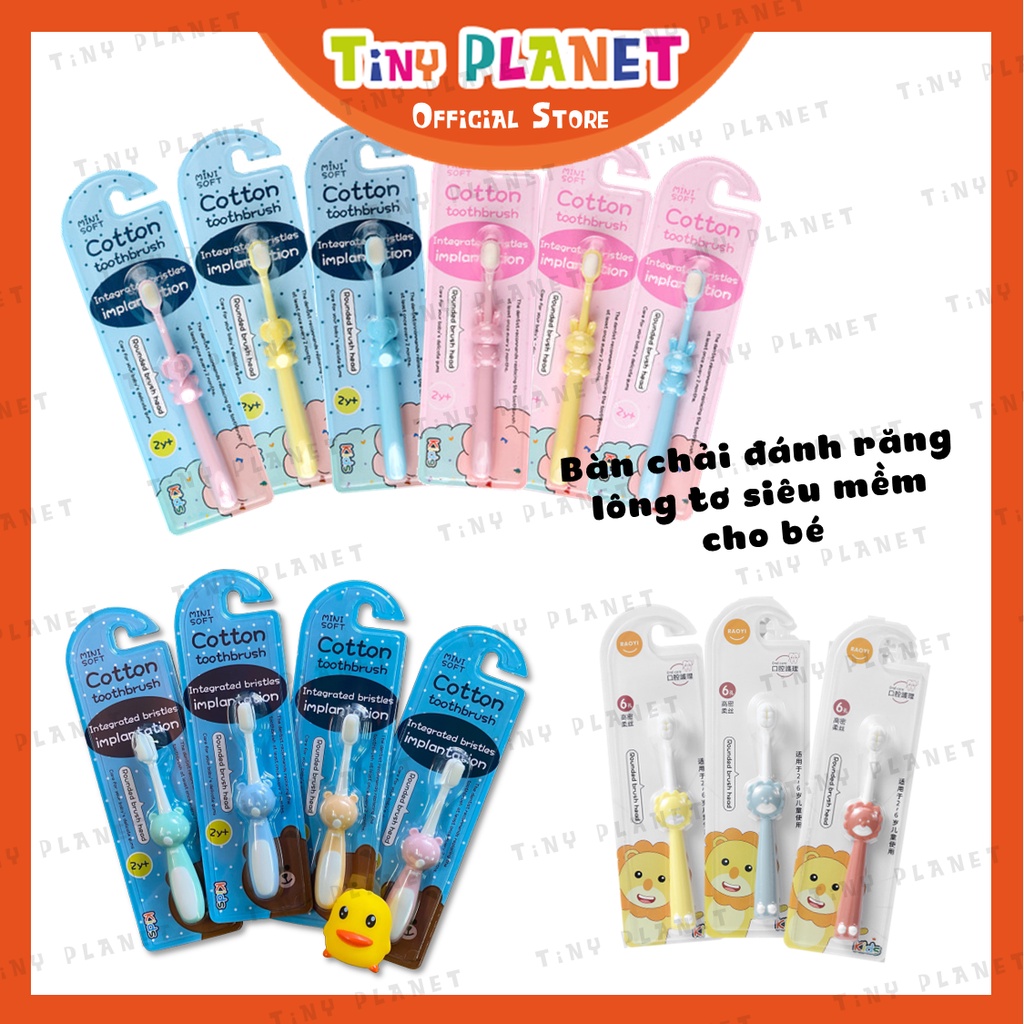 Bàn chải đánh răng lông cotton siêu mềm cho bé từ 2 tuổi Mini Soft