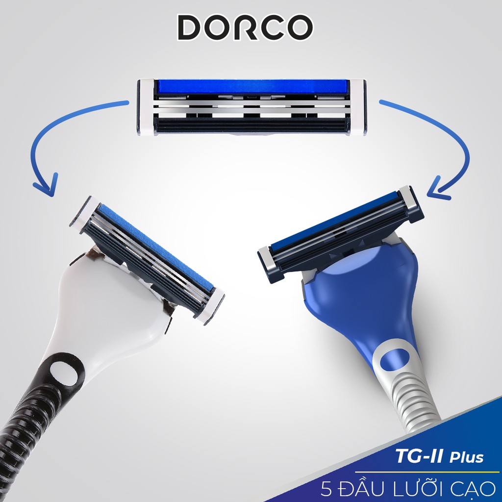 Vỉ 05 Đầu Dao Cạo Râu Hàn Quốc 2 Lưỡi Dorco TG-II Plus System TNA 3050