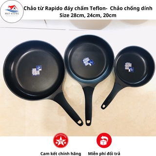 Chảo từ rapido đáy chấm teflon- chảo chống dính size 28cm, 24cm, 20cm rp24-rdt