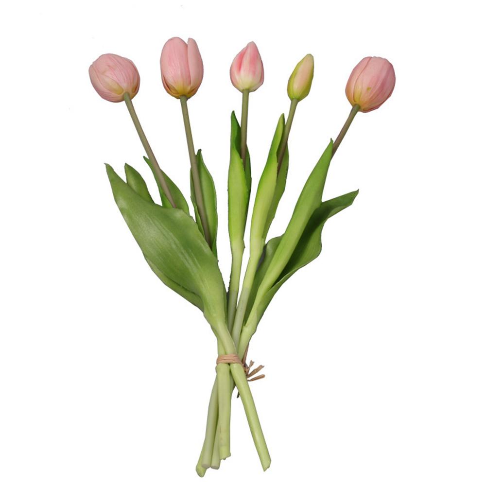 Bộ 5 Bông Hoa Tulip Nhân Tạo Để Bàn Trang Trí Văn Phòng
