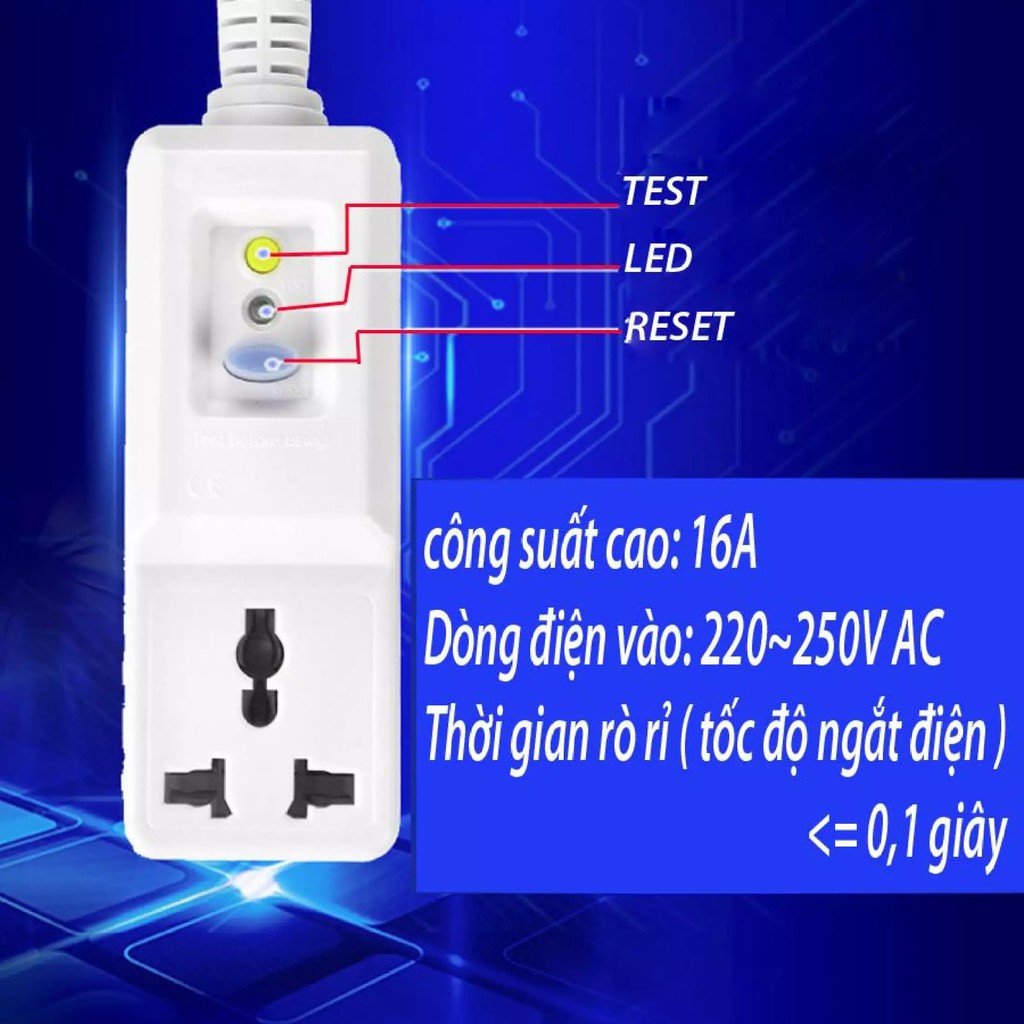 ổ Cắm Tự Động Chống giật PRCD 16A 220V 4000w