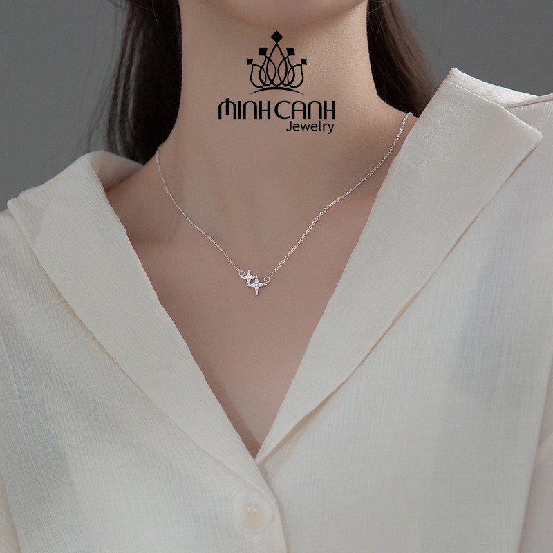 Dây Chuyền Bạc Ngôi Sao Kép - Minh Canh Jewelry