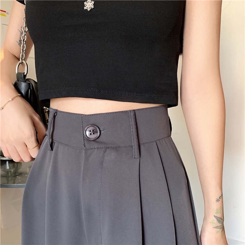 Quần nữ culotte ống rộng cạp cao 5cm dáng dài miên man hàn quốc mới SP003 Gomtrend